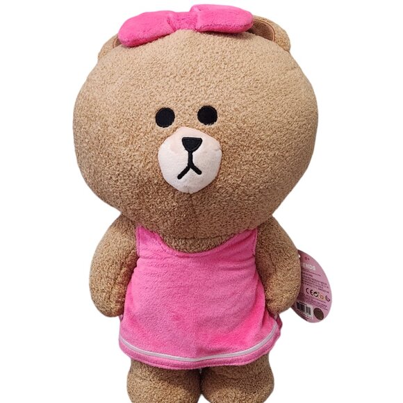 GUND Line Friends Standing Choco Girl Bear 14" Plush Plushie Figure NWT - Picture 1 of 2